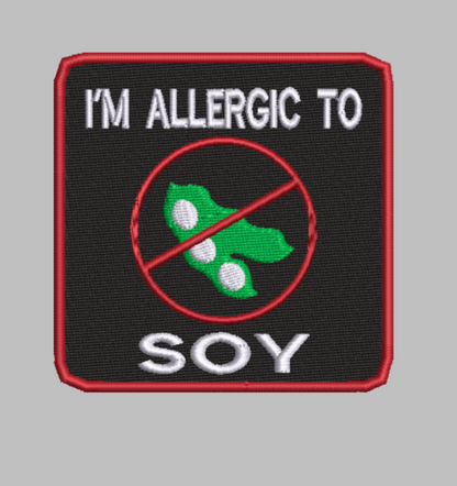 🟢 4-in-1 SOY ALLERGY ALERT Machine Embroidery ITH Bundle - 3.5" Patch Files