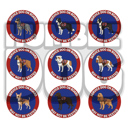 Custom Dog Breed Collage Decals | 5" UV DTF Service Dog & Pet Stickers