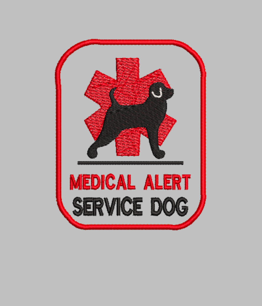 "Medical Alert Service Dog"  patch Embroidery file (Digital Only)