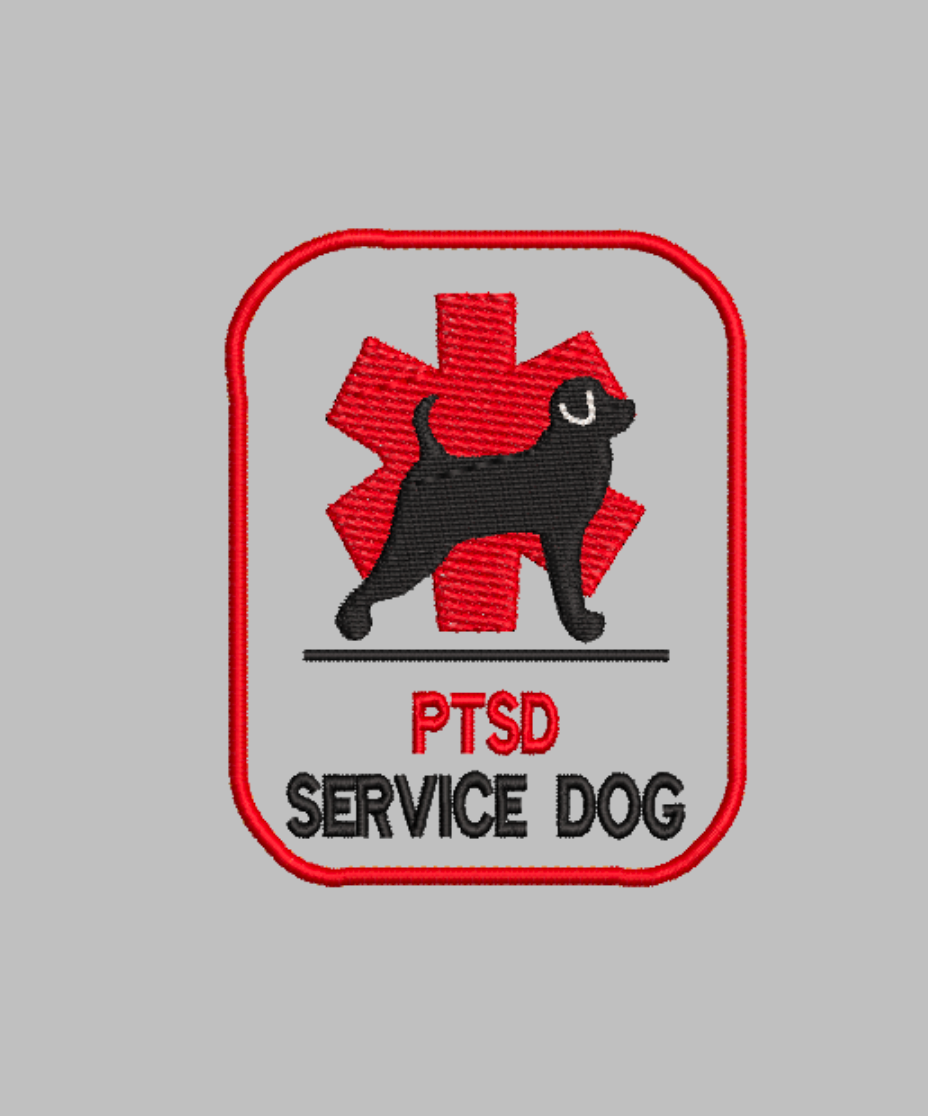 "PTSD Service Dog"  patch Embroidery file (Digital Only)