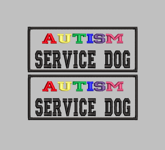 Rainbow "Autism Service Dog"  patch Embroidery file (Digital Only)