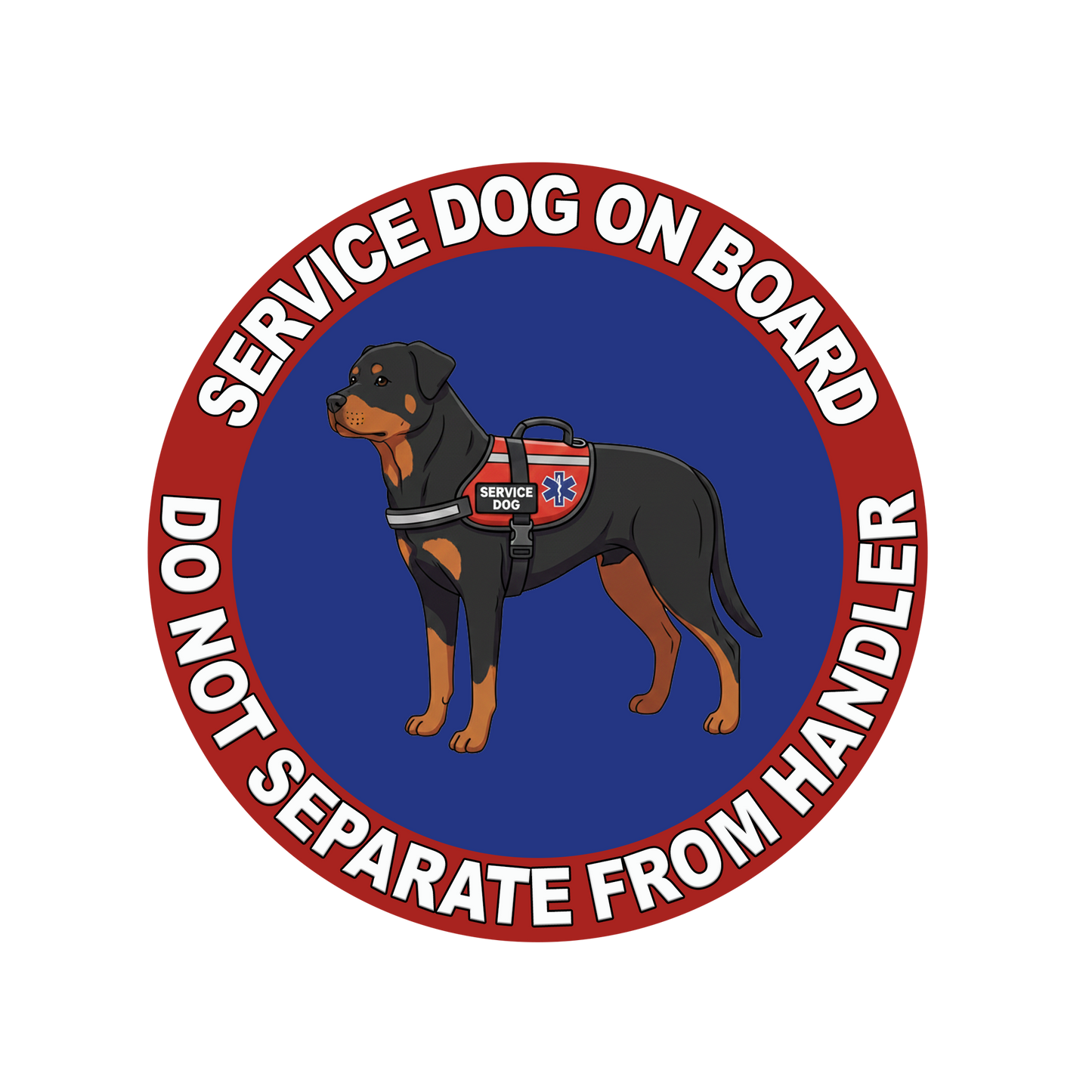 5"  Service Dog  Stickers Waterproof Car Window Decal (Breed Specific)