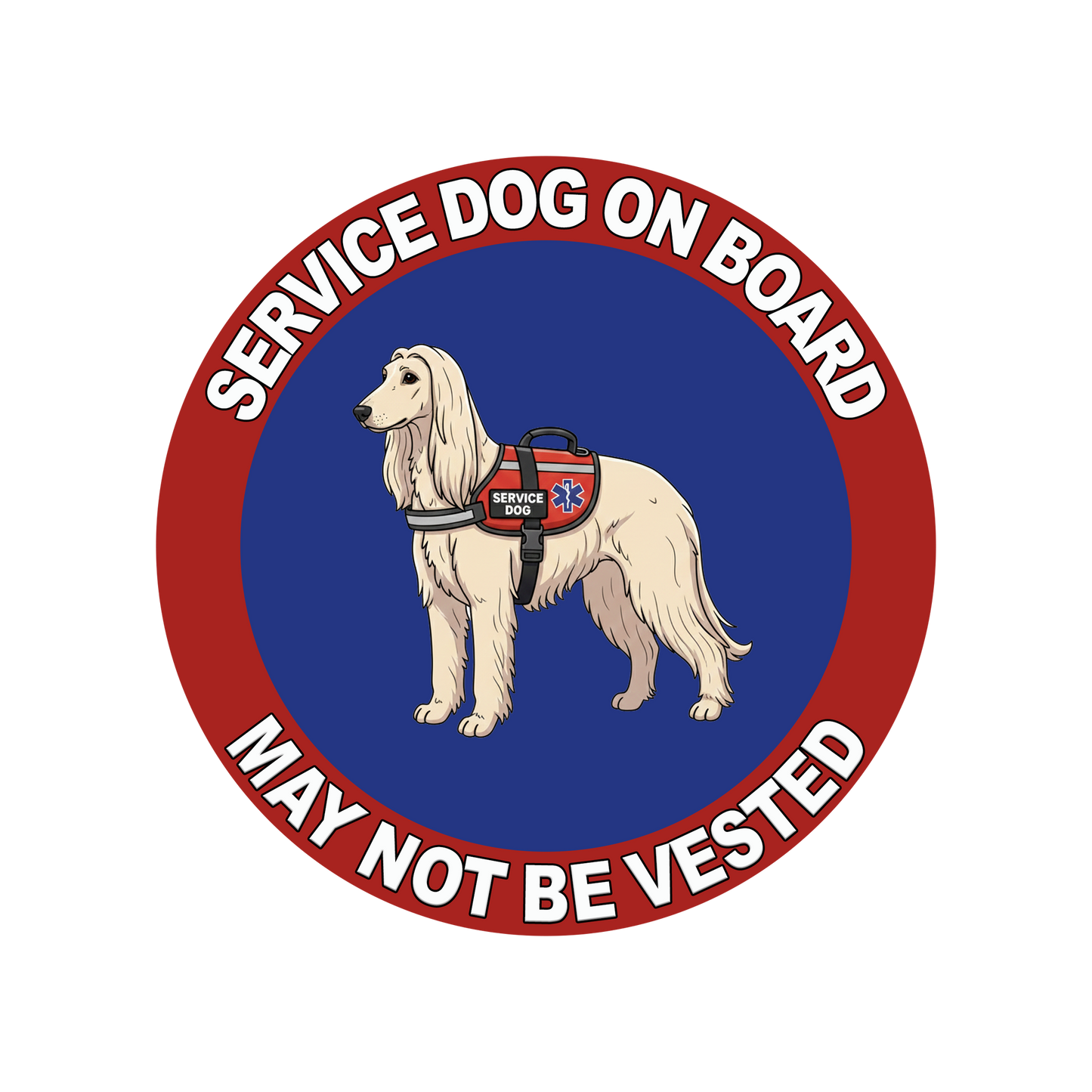 5"  Service Dog  Stickers Waterproof Car Window Decal (Breed Specific)