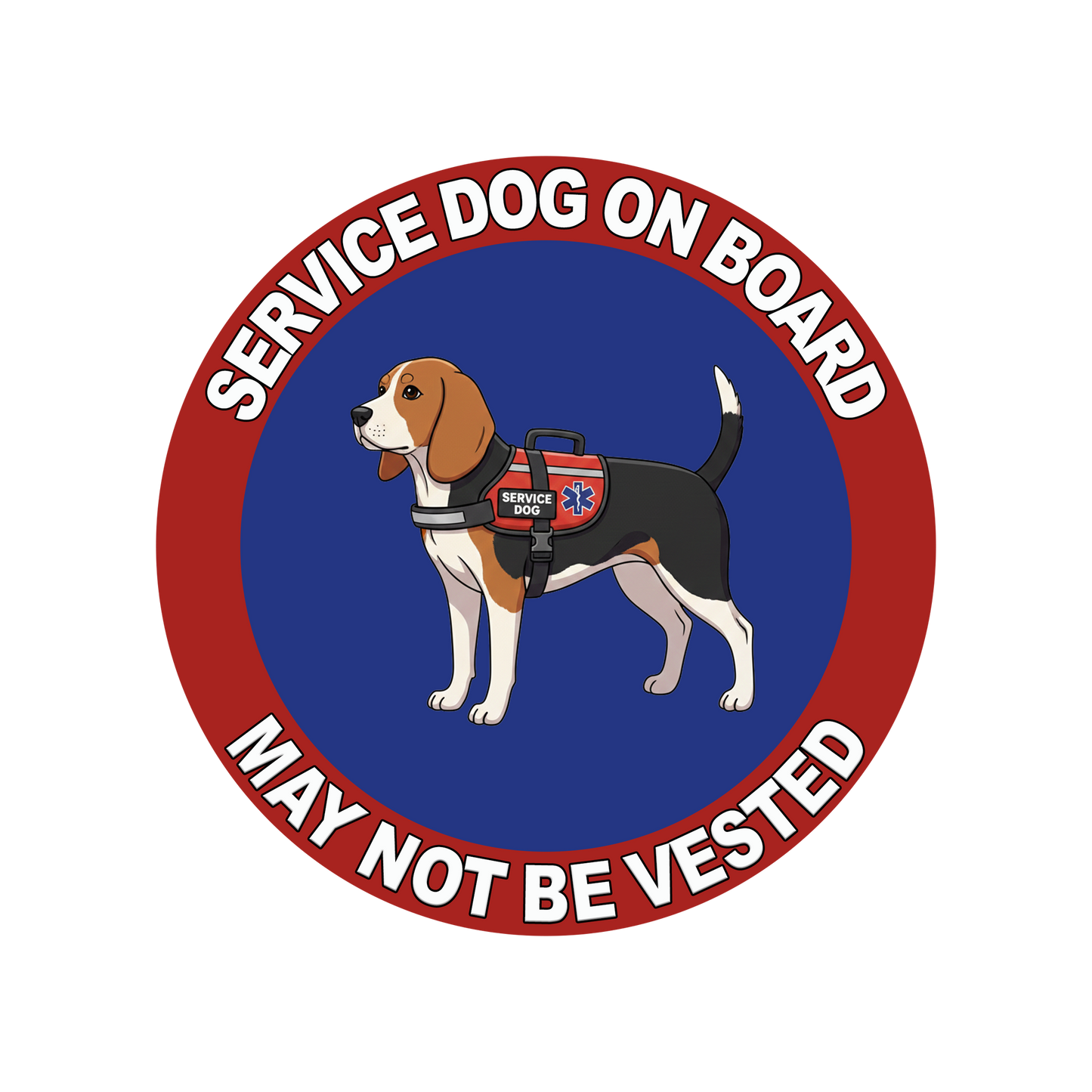 5"  Service Dog  Stickers Waterproof Car Window Decal (Breed Specific)