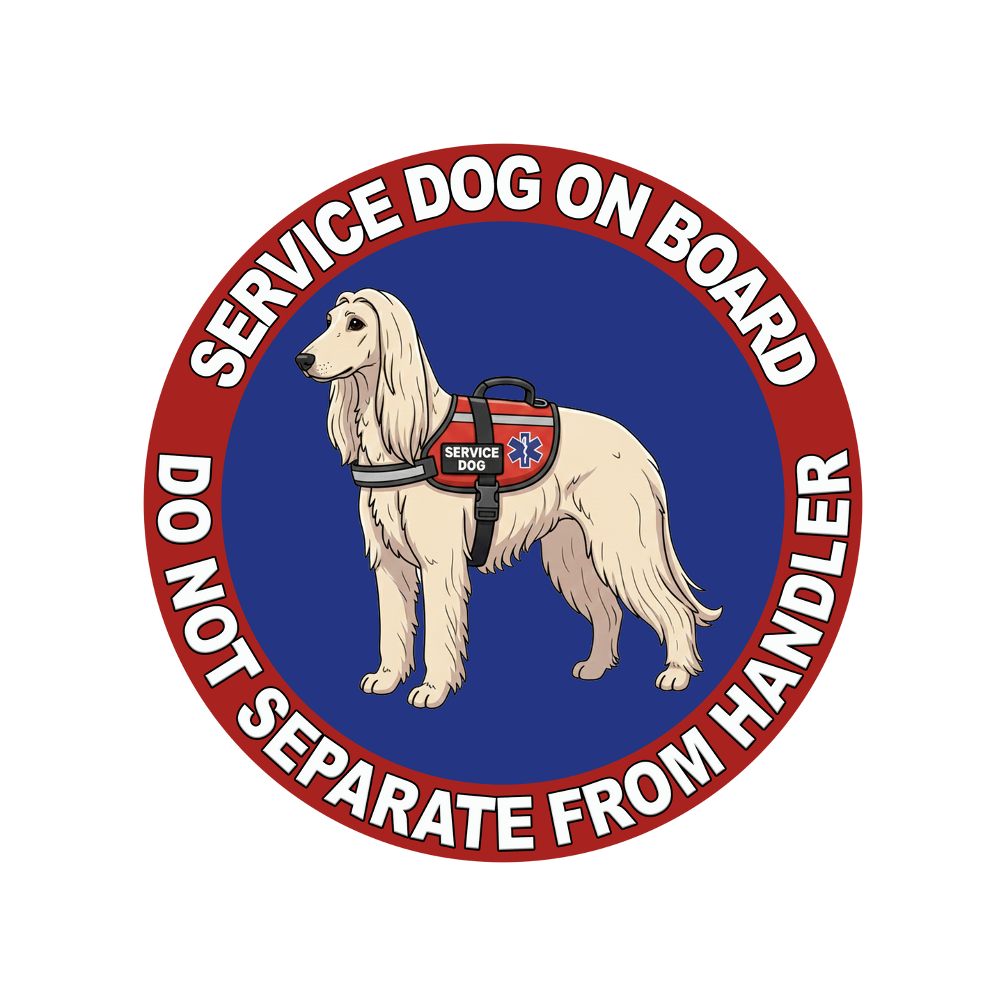 5"  Service Dog  Stickers Waterproof Car Window Decal (Breed Specific)