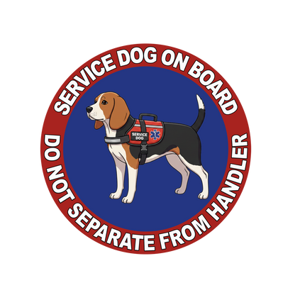 5"  Service Dog  Stickers Waterproof Car Window Decal (Breed Specific)