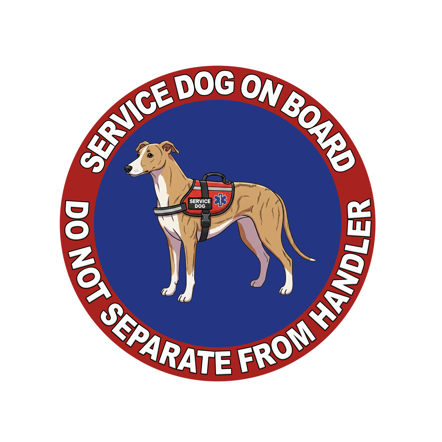 5"  Service Dog  Stickers Waterproof Car Window Decal (Breed Specific)