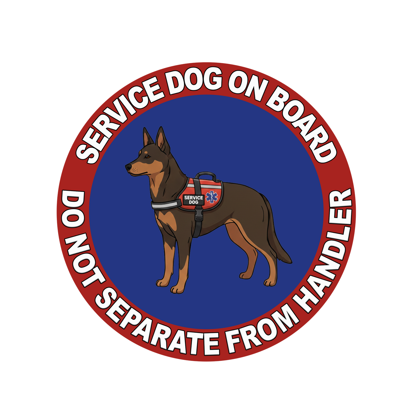 5"  Service Dog  Stickers Waterproof Car Window Decal (Breed Specific)