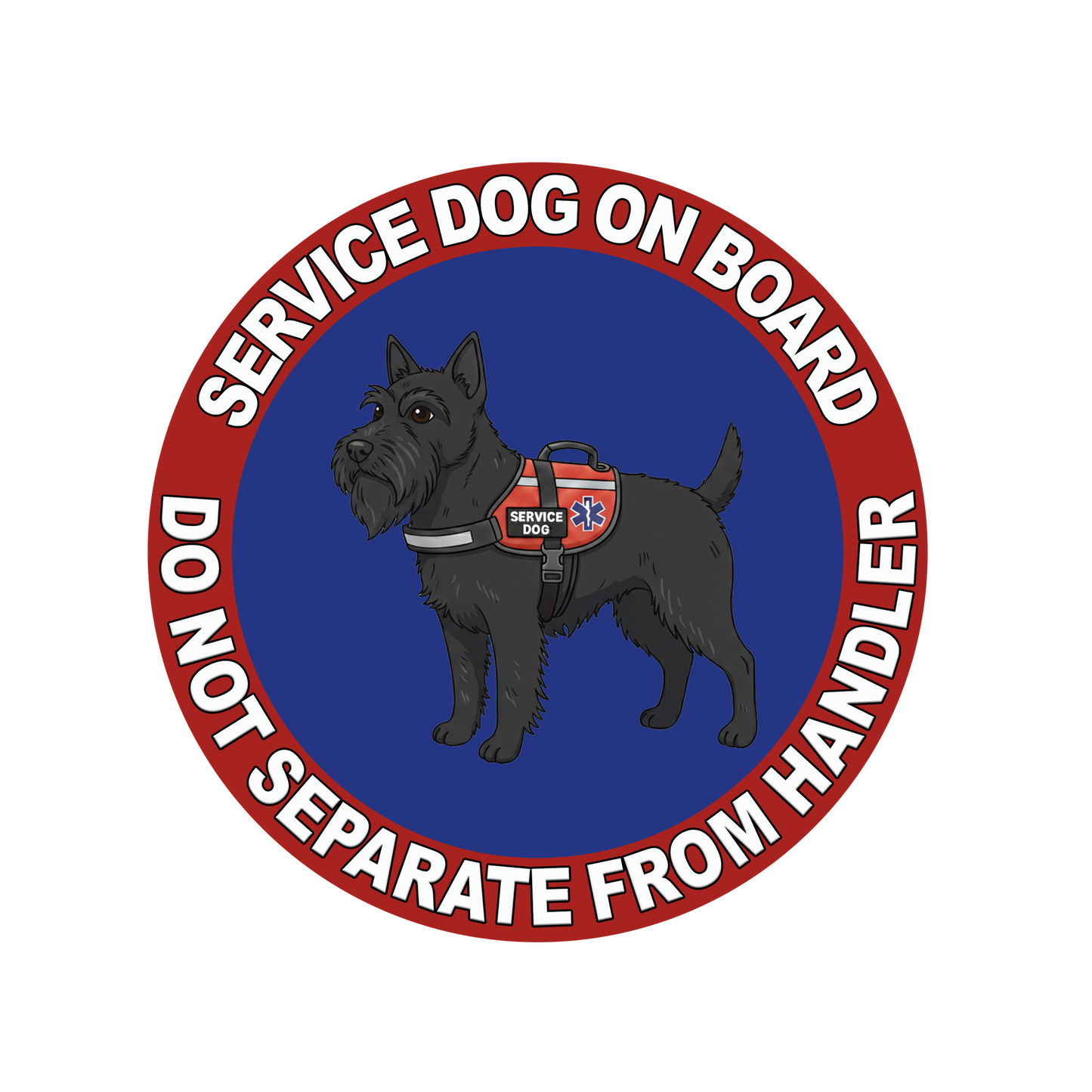 5"  Service Dog  Stickers Waterproof Car Window Decal (Breed Specific)