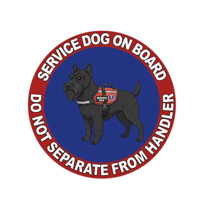 5"  Service Dog  Stickers Waterproof Car Window Decal (Breed Specific)
