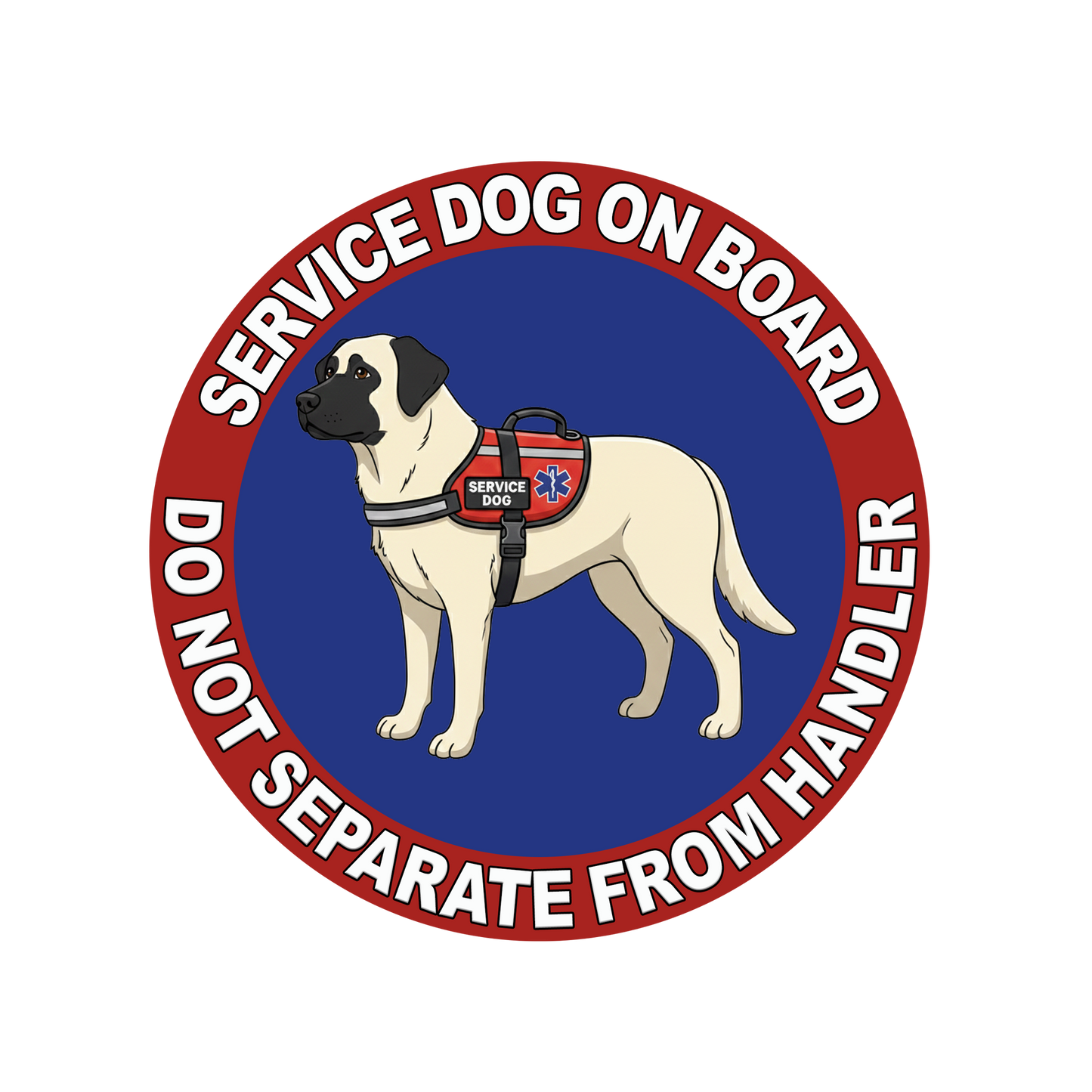 5"  Service Dog  Stickers Waterproof Car Window Decal (Breed Specific)