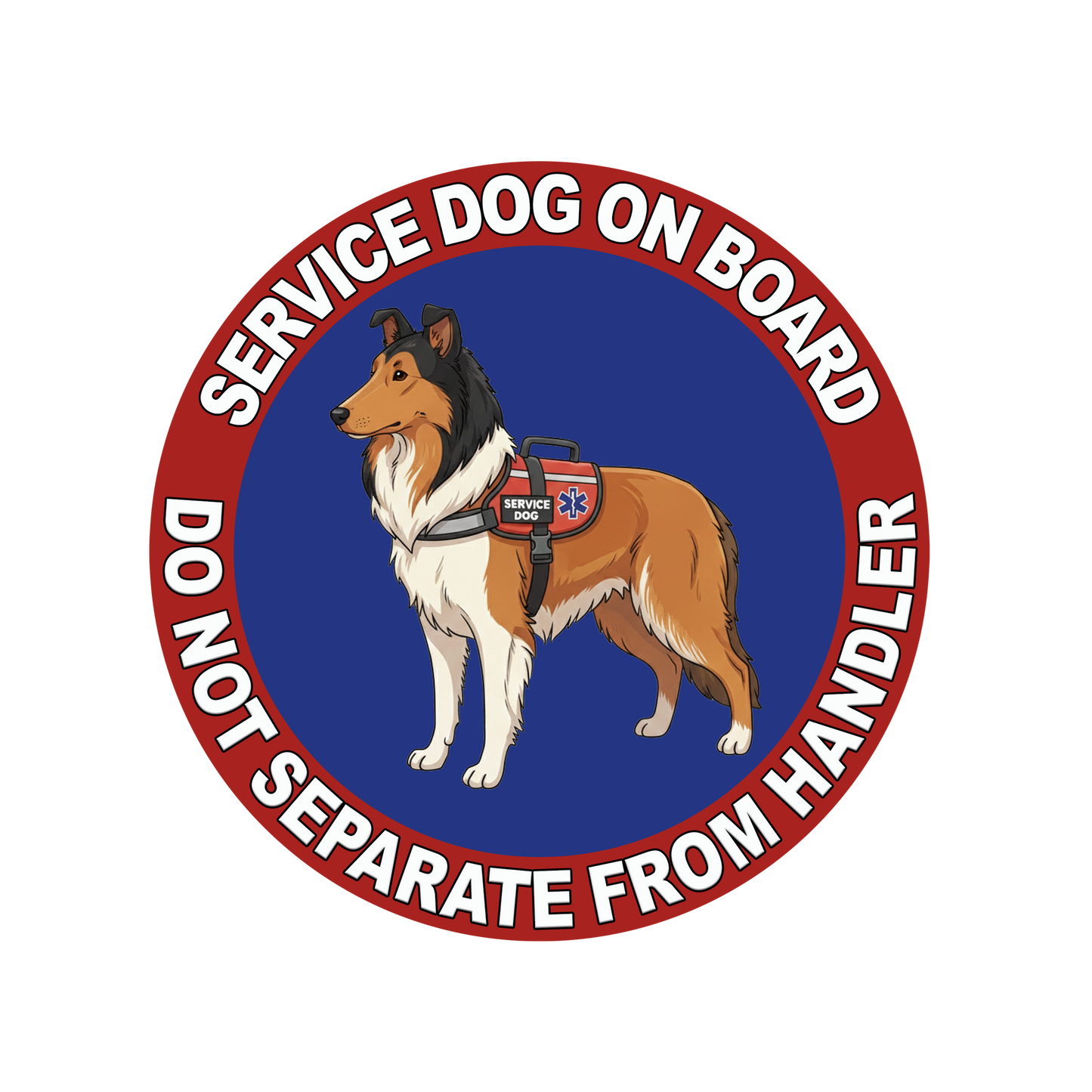 5"  Service Dog  Stickers Waterproof Car Window Decal (Breed Specific)