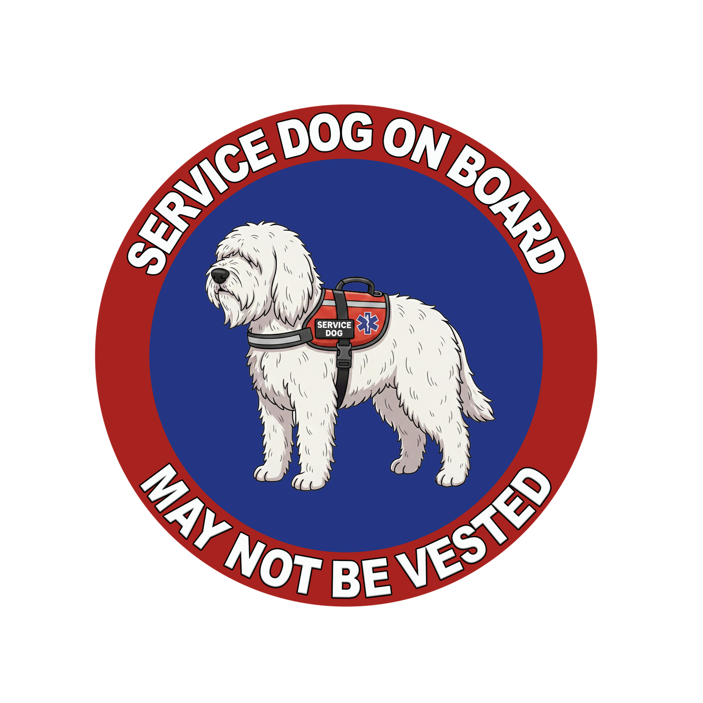 5"  Service Dog  Stickers Waterproof Car Window Decal (Breed Specific)