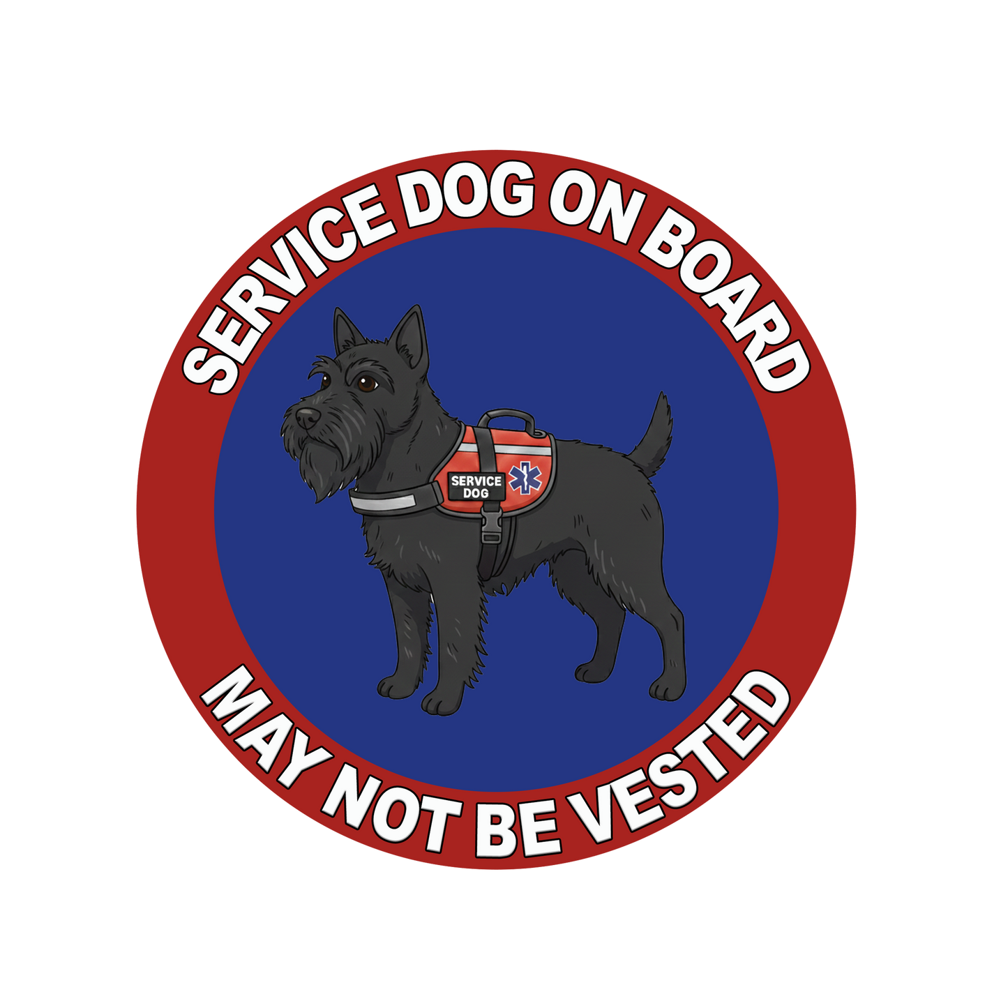 5"  Service Dog  Stickers Waterproof Car Window Decal (Breed Specific)