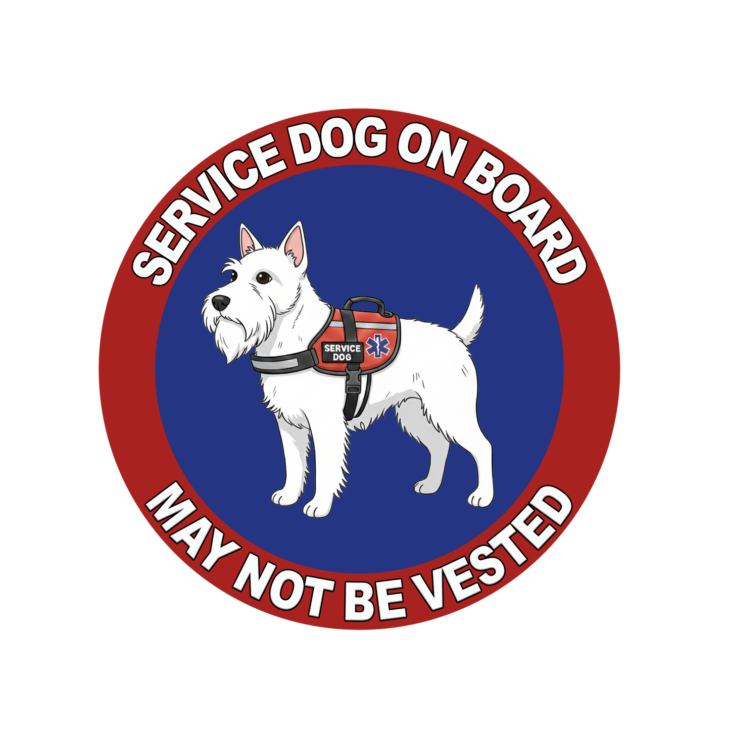 5"  Service Dog  Stickers Waterproof Car Window Decal (Breed Specific)