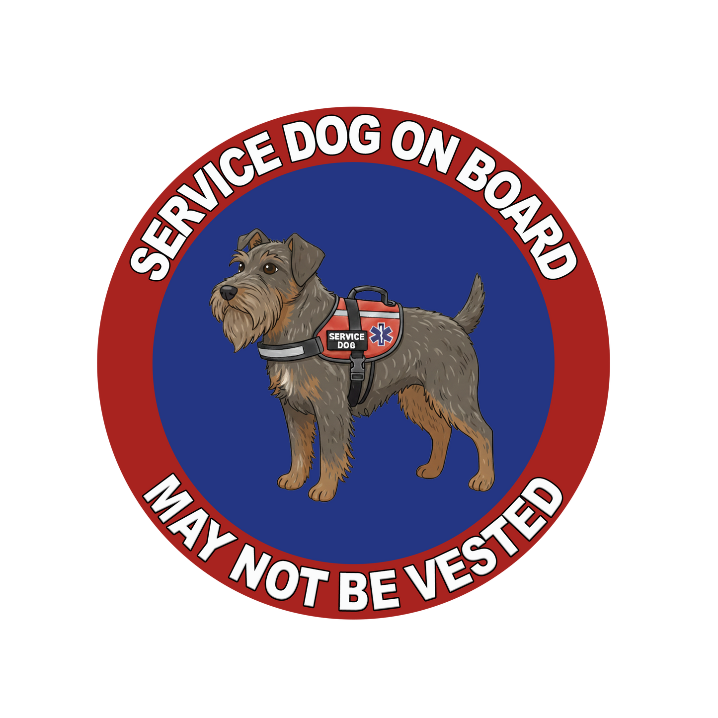 5"  Service Dog  Stickers Waterproof Car Window Decal (Breed Specific)
