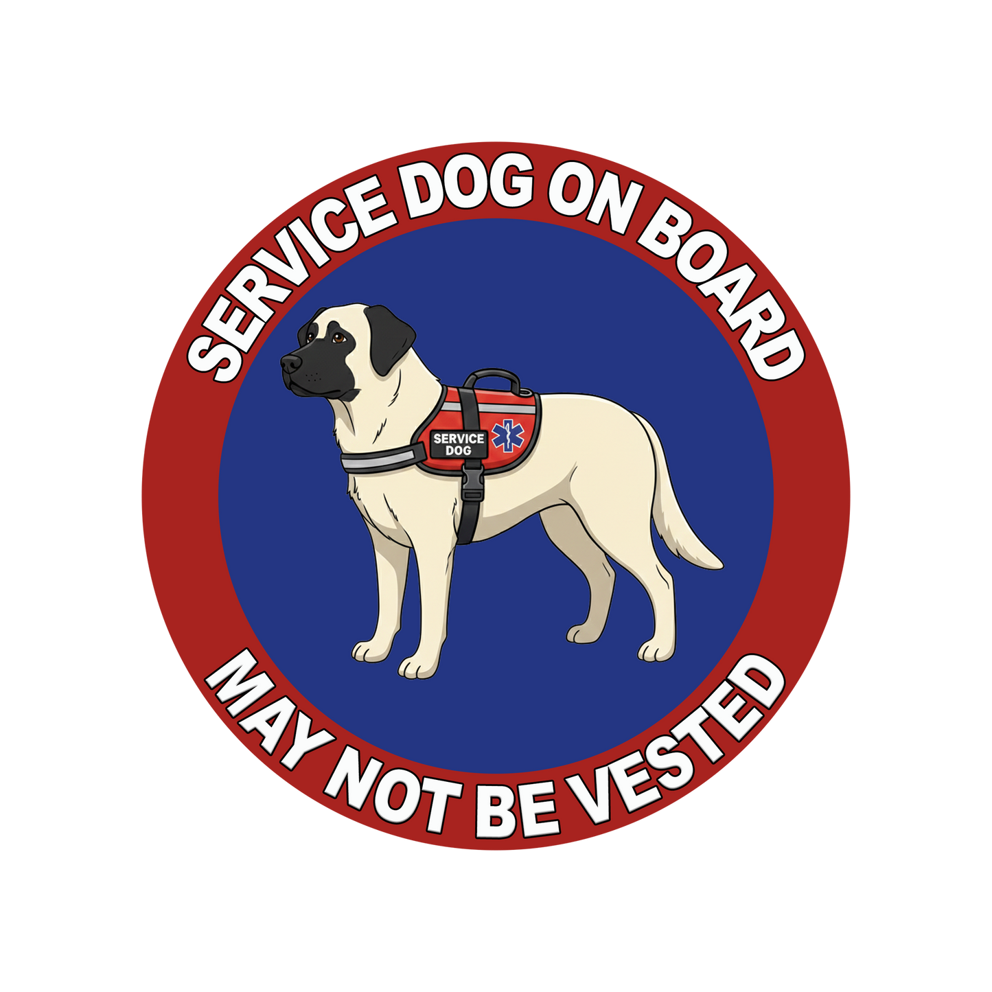 5"  Service Dog  Stickers Waterproof Car Window Decal (Breed Specific)