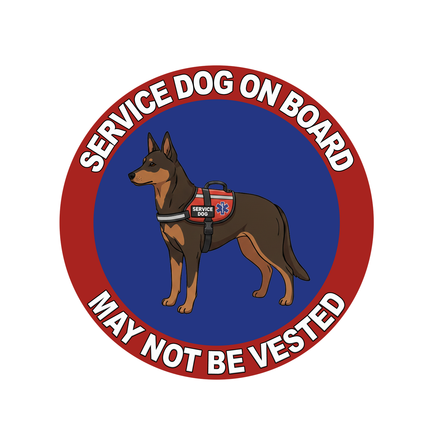 5"  Service Dog  Stickers Waterproof Car Window Decal (Breed Specific)