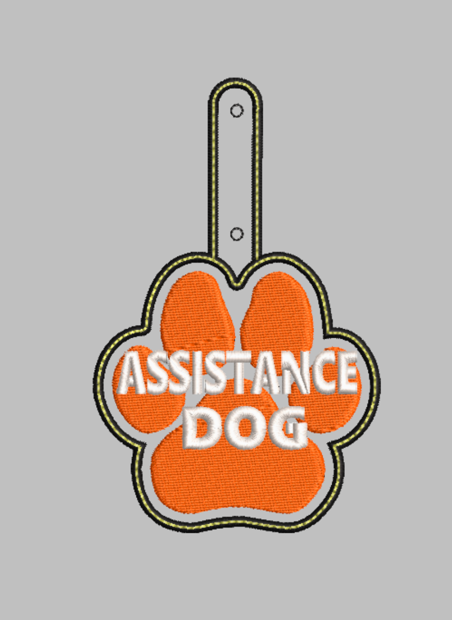 "Assistance Dog" Snap Tab Embroidery File (Digital Only)