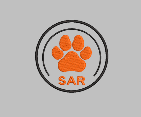 "SAR" round patch Embroidery file (Digital Only)