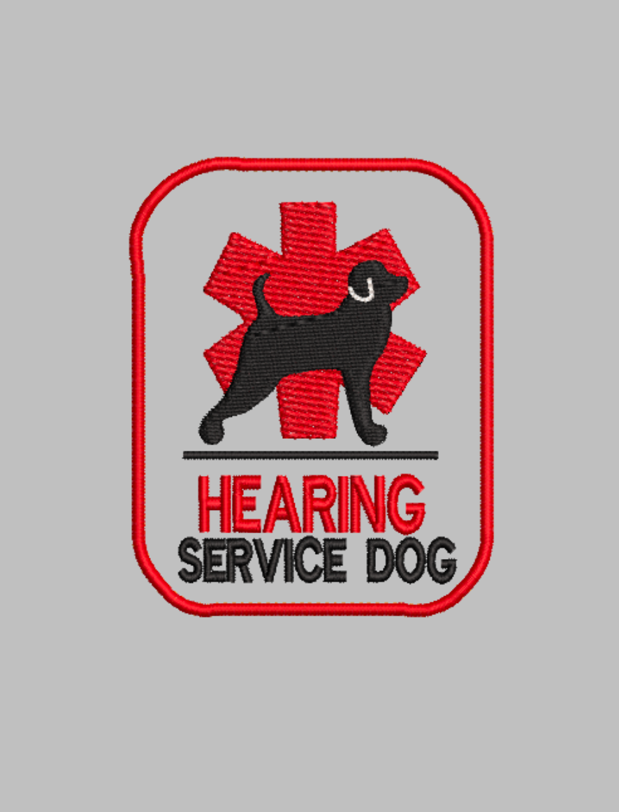 "Hearing Service Dog"  patch Embroidery file (Digital Only)