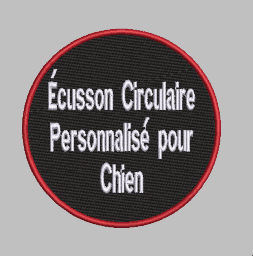 Patch / Écusson Circulaire Personnalisé pour Chien | Velcro sur Mesure, Fabriqué au Canada