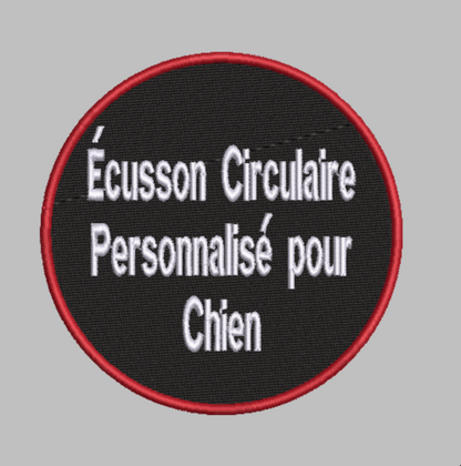 Patch / Écusson Circulaire Personnalisé pour Chien | Velcro sur Mesure, Fabriqué au Canada