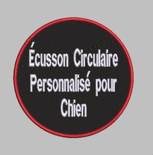 Patch / Écusson Circulaire Personnalisé pour Chien | Velcro sur Mesure, Fabriqué au Canada