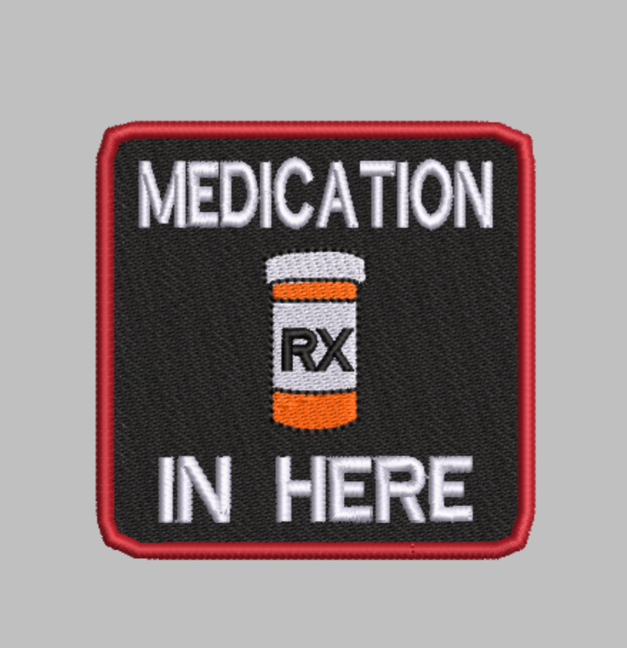 Medication Alert Embroidery Design Bundle (4 Patterns) DIGITAL DOWNLOAD
