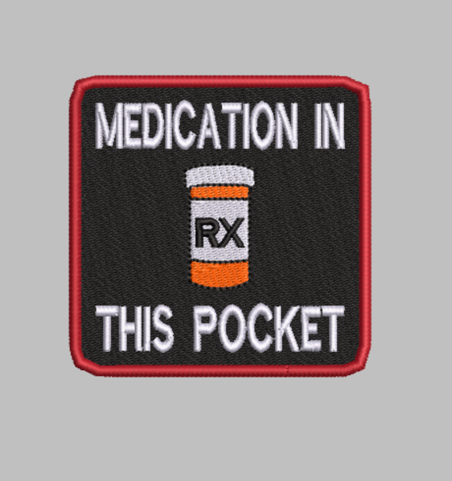 Medication Alert Embroidery Design Bundle (4 Patterns) DIGITAL DOWNLOAD