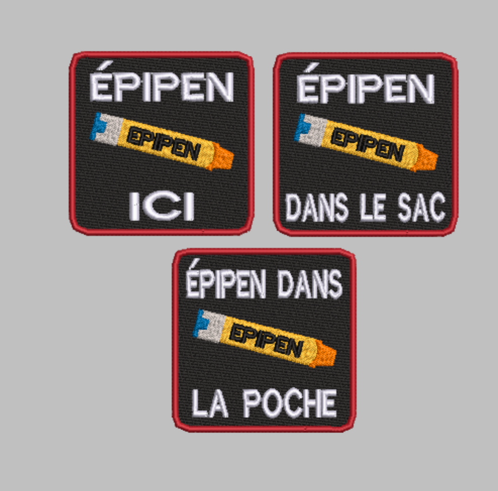Ensemble de motifs de broderie « Épipen » (3 motifs)