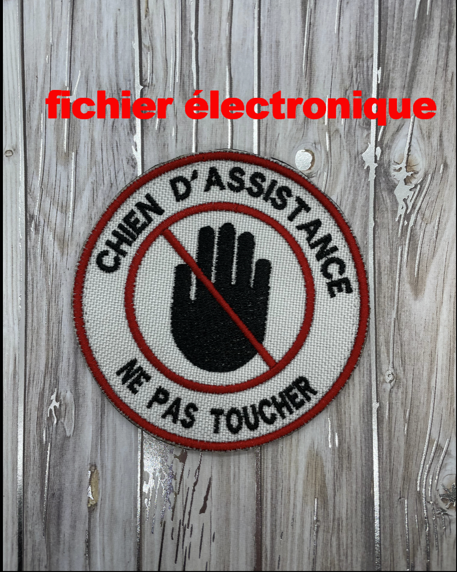 Deux Écusson brodé Chien d'assistance fichier électronique