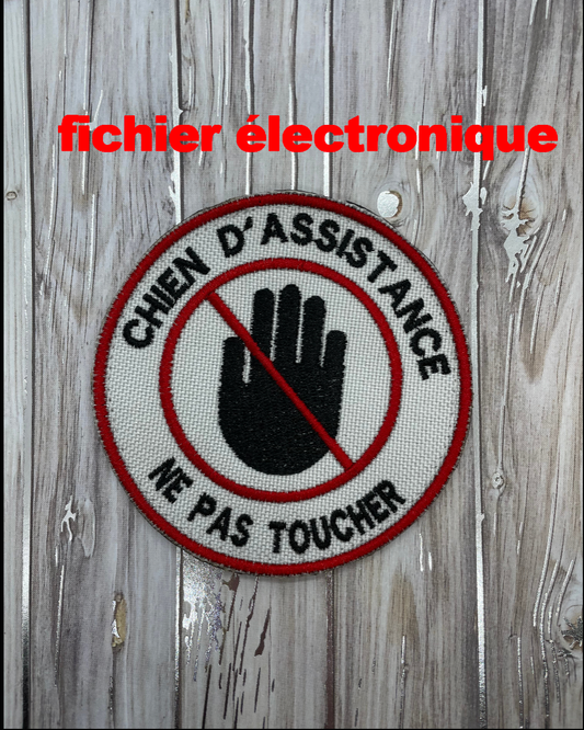 Deux Écusson brodé Chien d'assistance fichier électronique