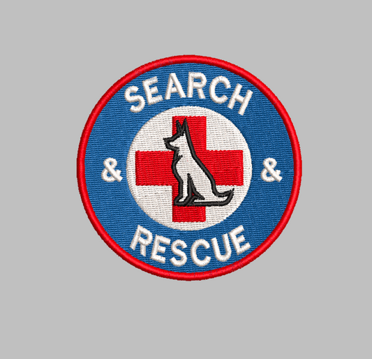 "Search & Rescue" round patch Embroidery file (Digital Only)