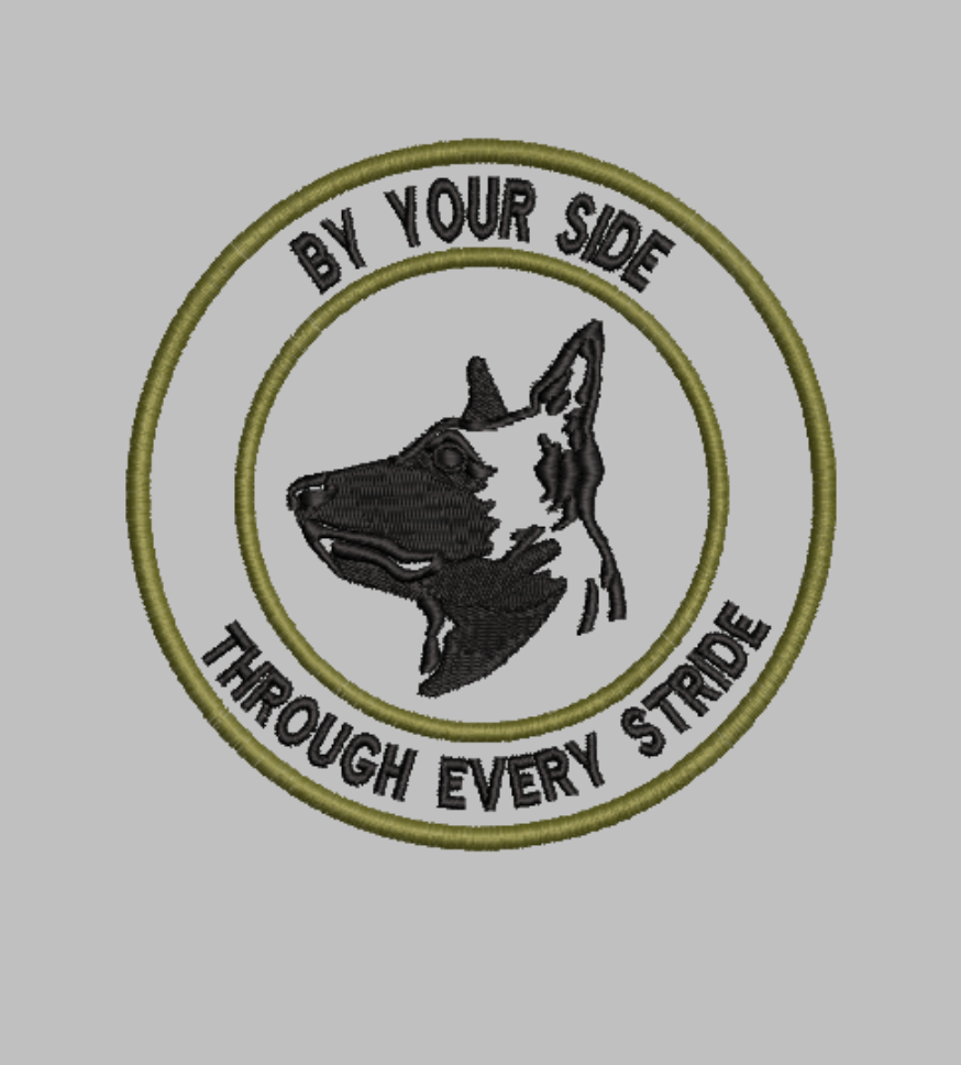 "By Your Side Through Every Stride"  patch Embroidery file (Digital Only)