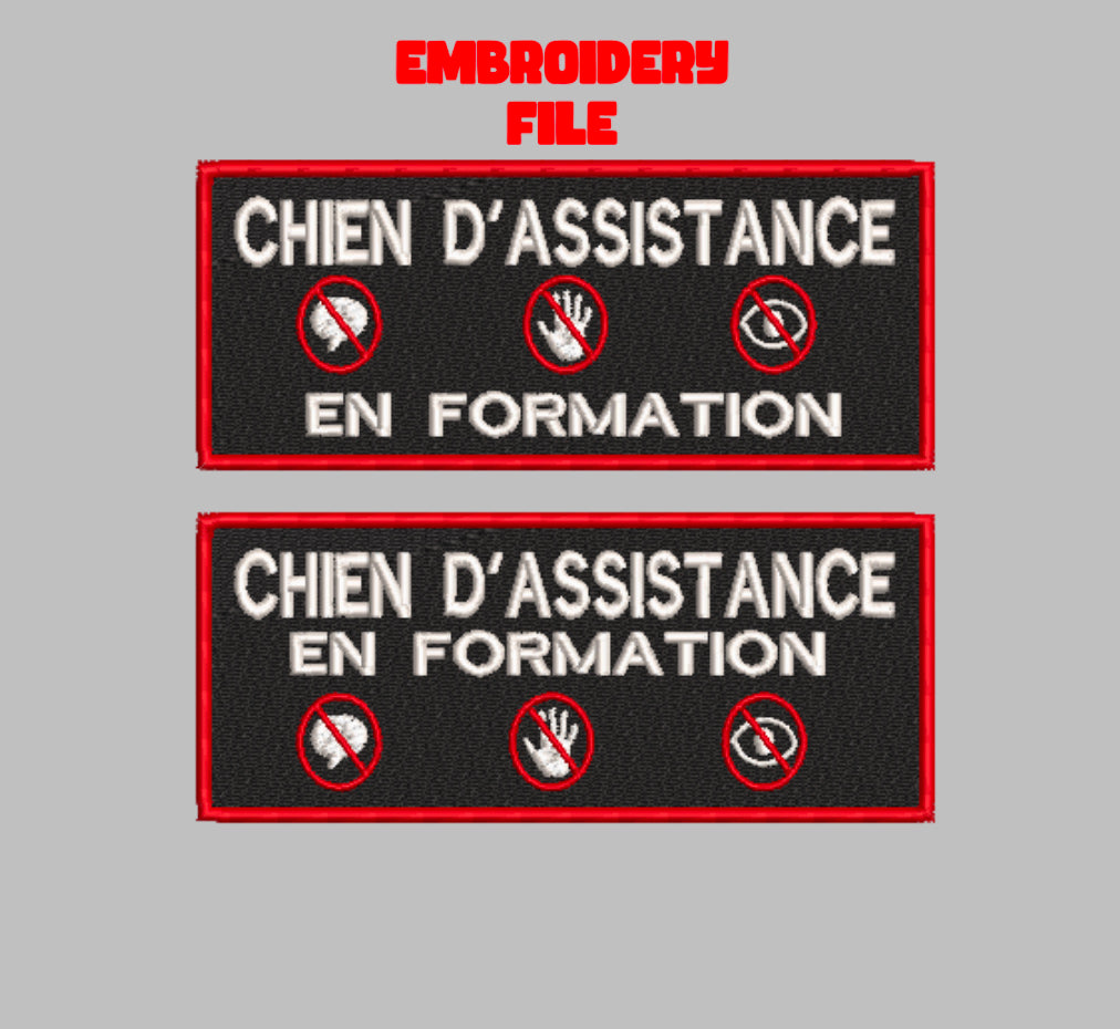 Fichier de Broderie "Chien d'Assistance" (Numérique uniquement)