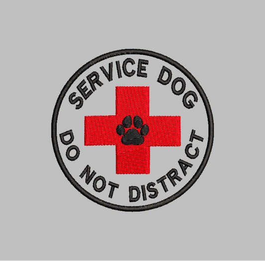 Service Dog Do Not Distract Embroidery File