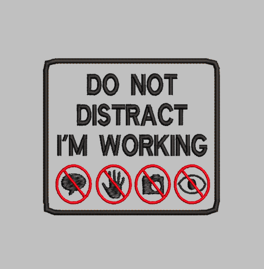 Do Not Distract with symbols Embroidery file