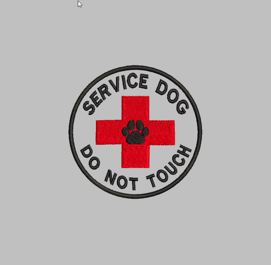 Service Dog Do Not Touch Embroidery File