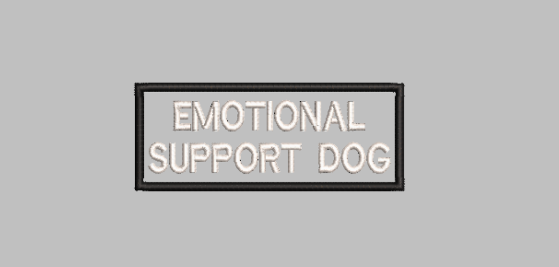 "Emotional Support Dog" Patch Embroidery File (Digital Only)
