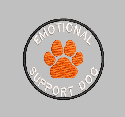 "Emotional Support Dog" round patch Embroidery file (Digital Only)
