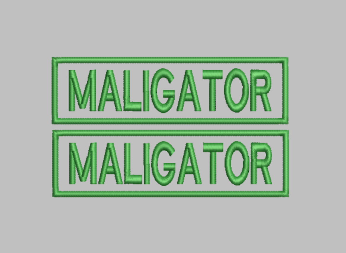 "MALIGATOR"  patch Embroidery file (Digital Only)