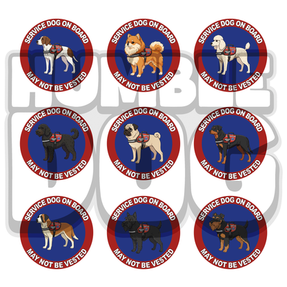 Custom Dog Breed Collage Decals | 5" UV DTF Service Dog & Pet Stickers