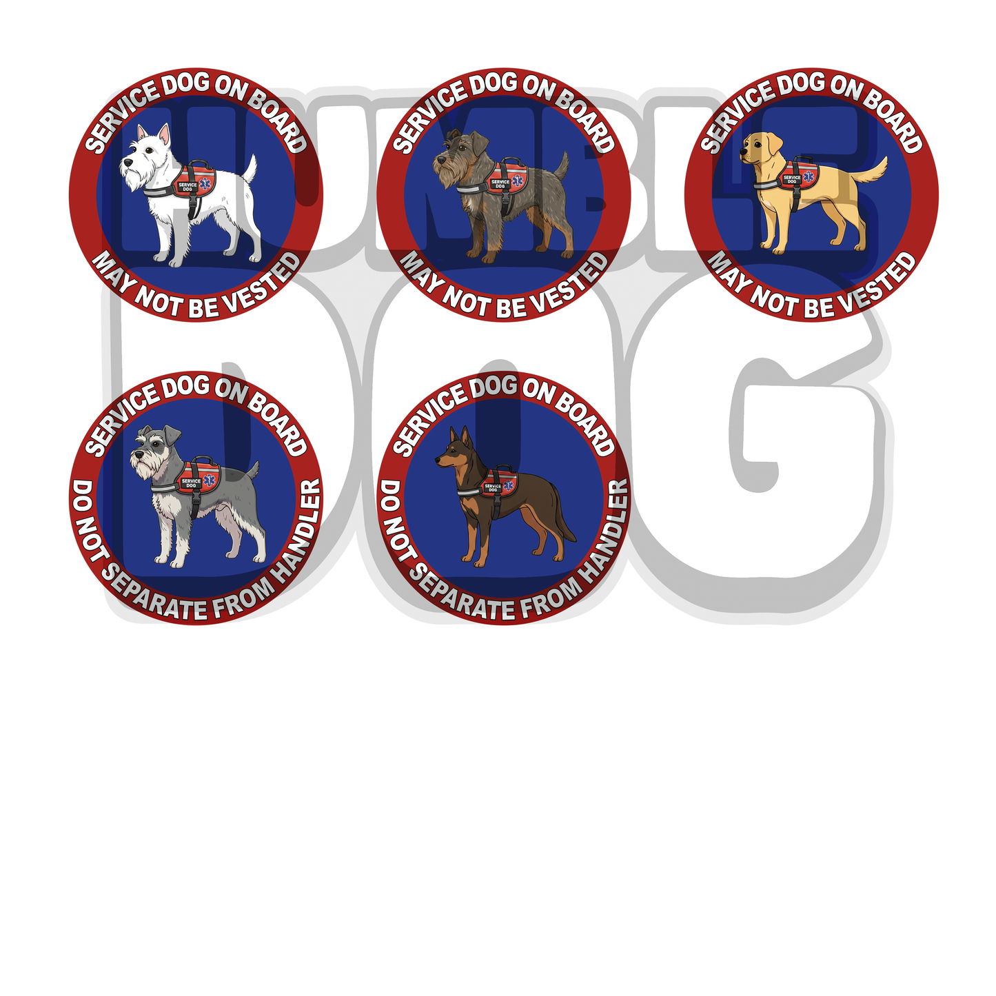 Custom Dog Breed Collage Decals | 5" UV DTF Service Dog & Pet Stickers