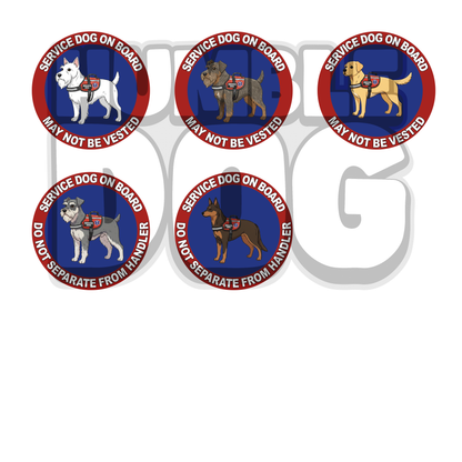 Custom Dog Breed Collage Decals | 5" UV DTF Service Dog & Pet Stickers