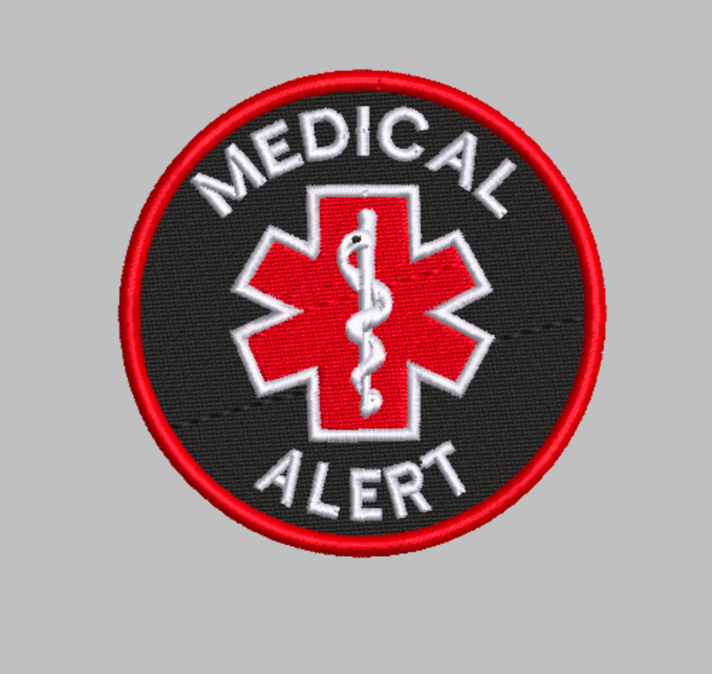 Medical Alert" Star of Life Patch Embroidery Design – DIGITAL DOWNLOAD