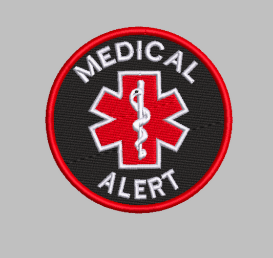 Medical Alert" Star of Life Patch Embroidery Design – DIGITAL DOWNLOAD