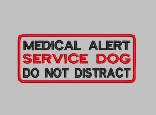 Medical Alert Service Dog do not distract Embroidery file