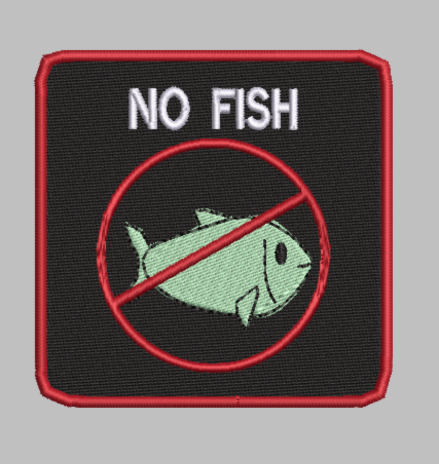 🐟 4-in-1 FISH ALLERGY Machine Embroidery ITH Bundle - 3.5" Patch Files