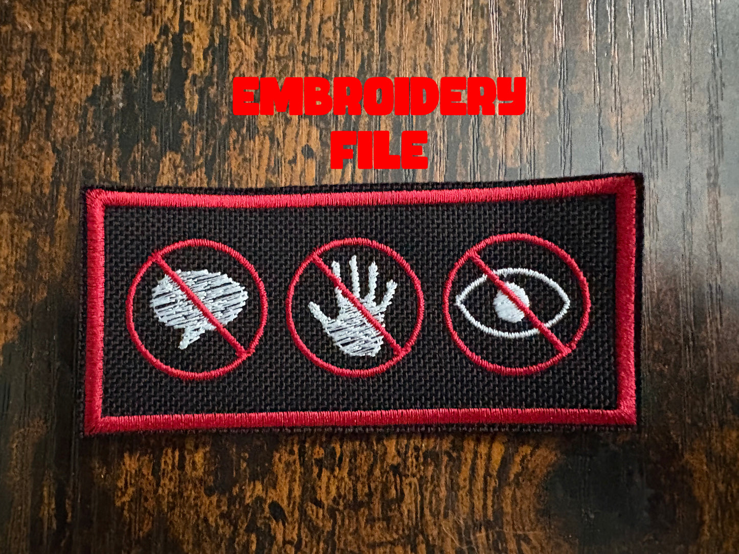 Symbols for No Talk, No Touch, No eye Contact  Premium Hook-Backed Dog Patches – Made in Canada